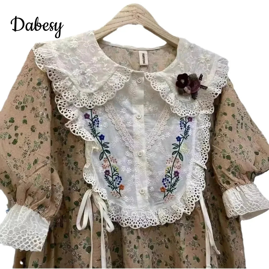 Flower Embroidery Blouse