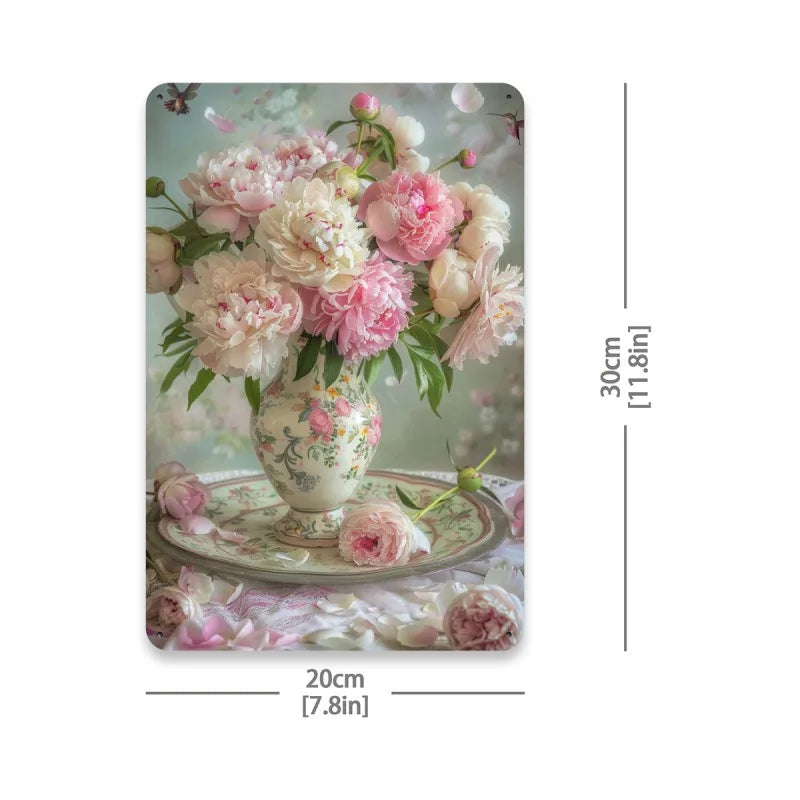 Country Style Vase Durable Iron Indoor Outdoor Wall Art