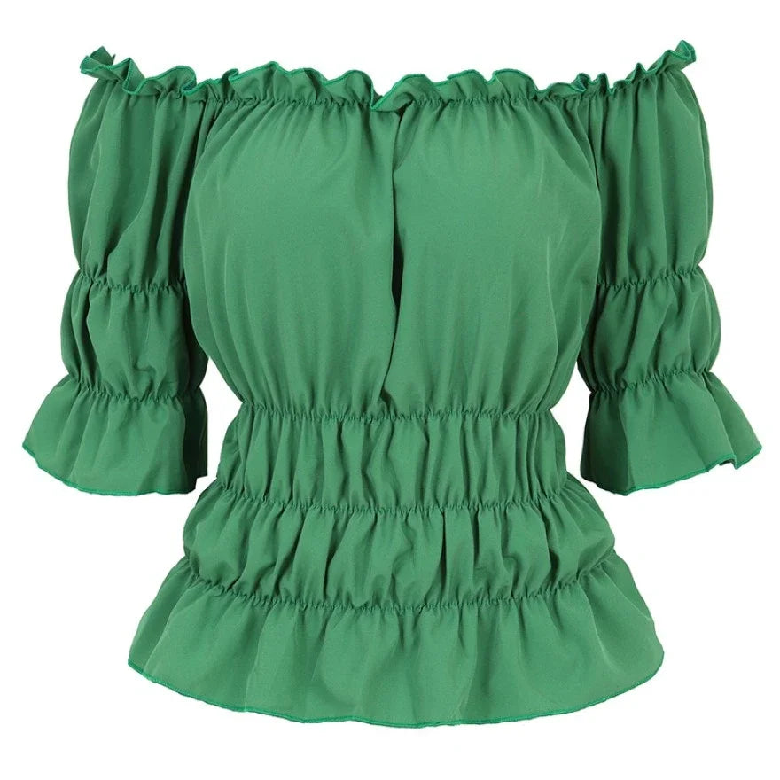 Peasant Off Shoulder Short Sleeves Shirt