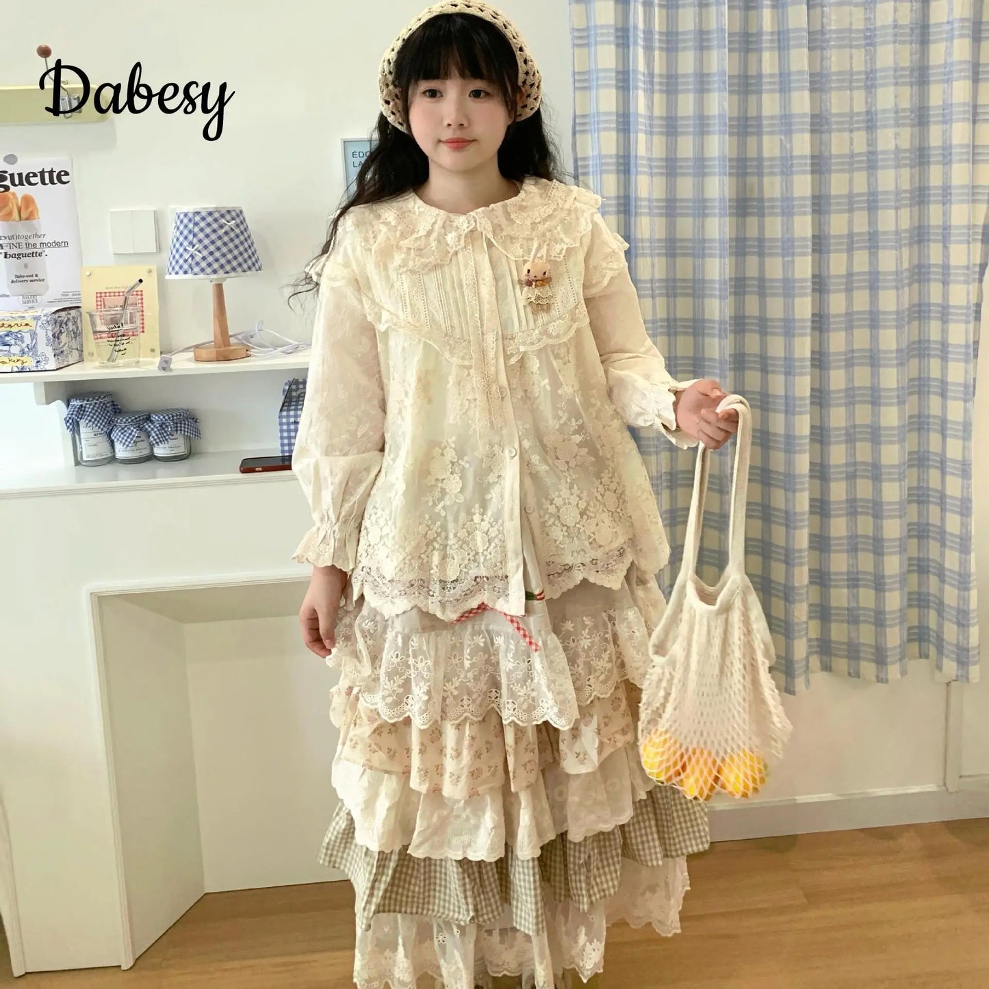 Vintage Kawaii Lolita Cake Long Skirt Women Sweet Japanese Style Lace Ruffled Patchwork High Waist Party Skirt Faldas Mujer Moda