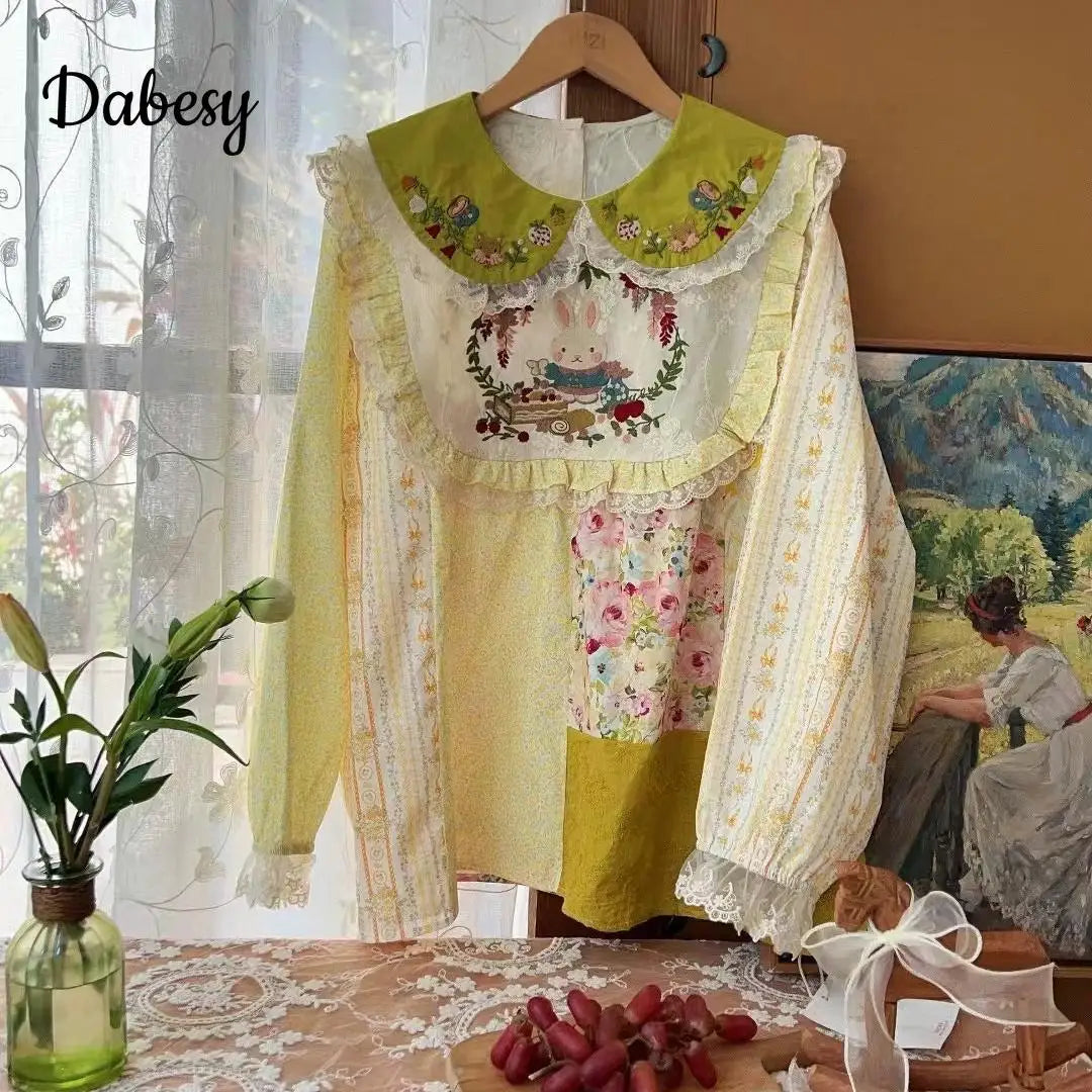 Vintage Patchwork Lace Blouses