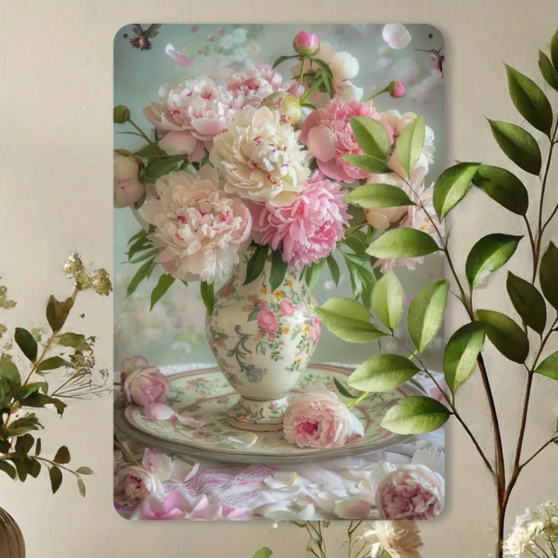 Country Style Vase Durable Iron Indoor Outdoor Wall Art