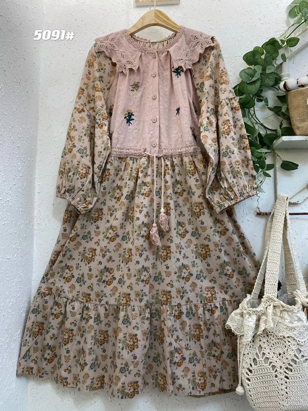 Vintage Flower Embroidered Dresses