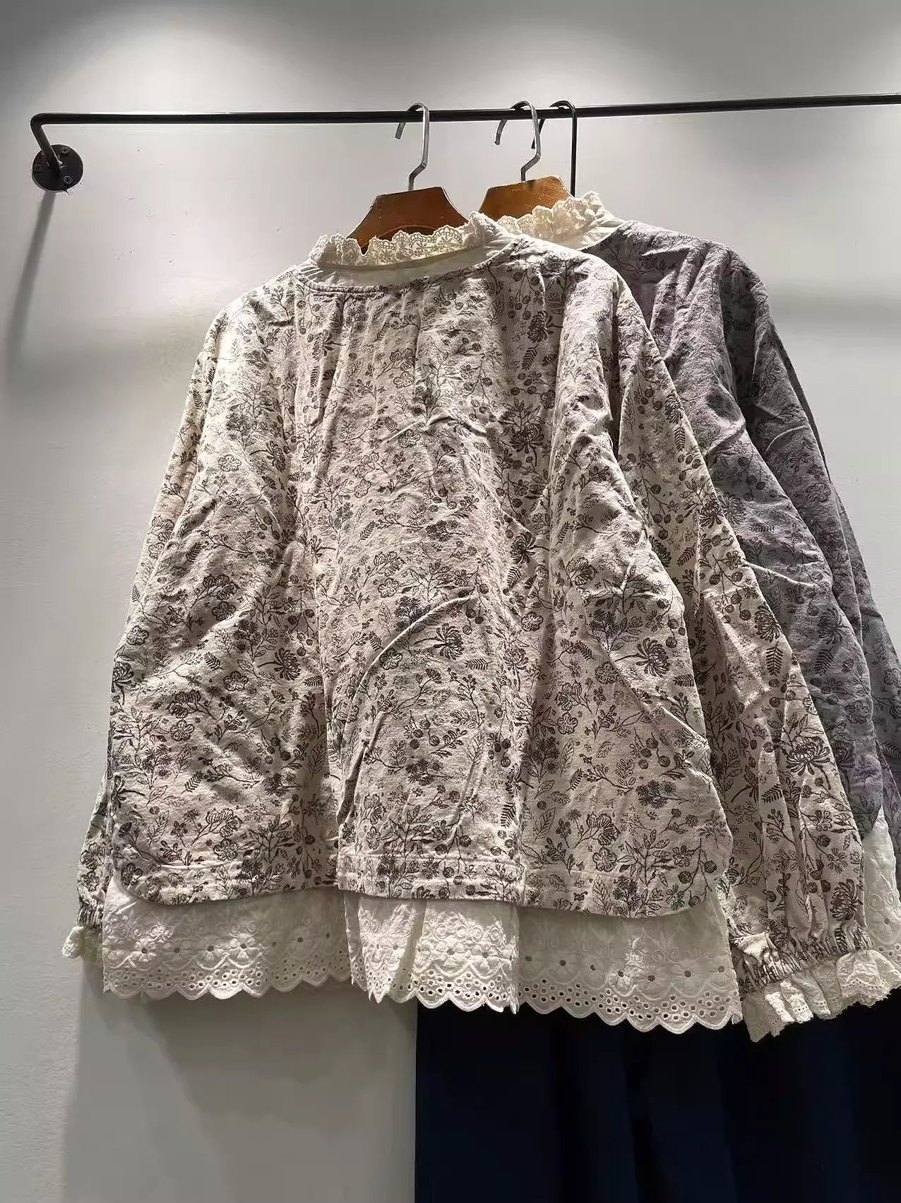 Lace Patchwork Print Blouse