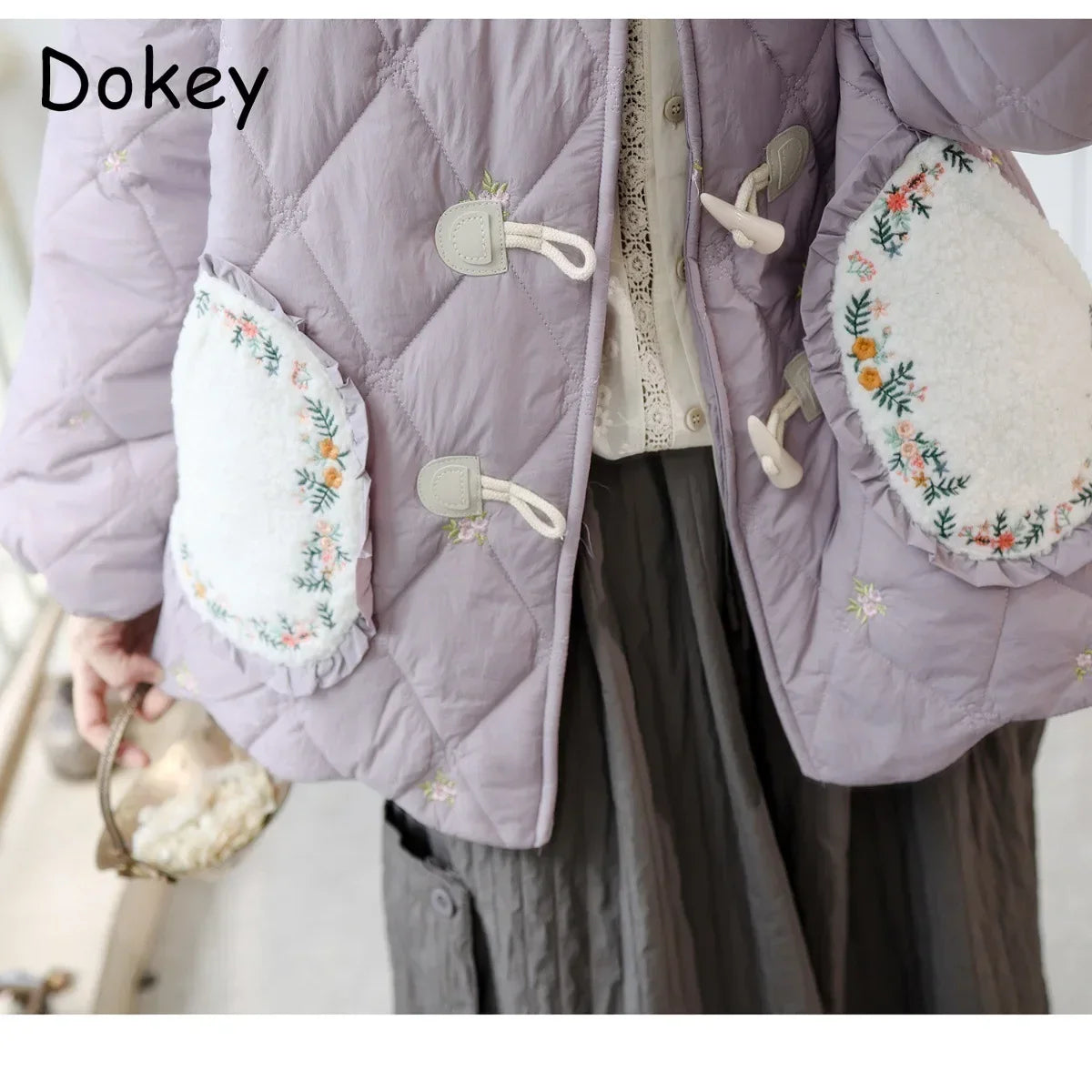 Embroidered Scalloped Coat