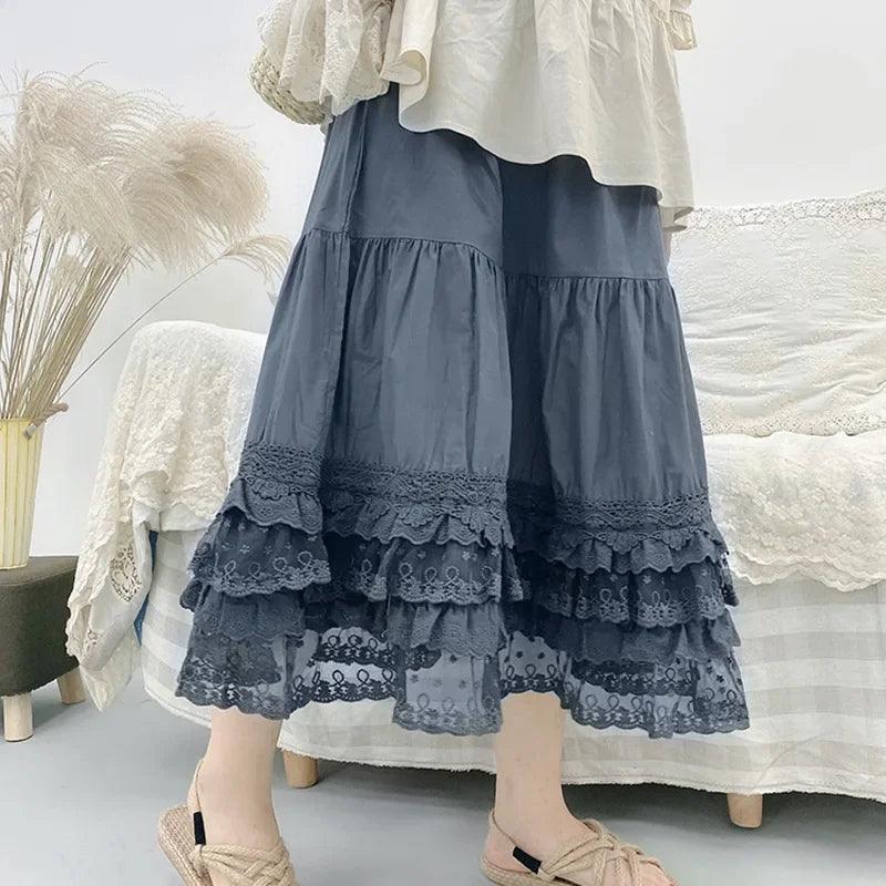 Lace Ruffled Skirt