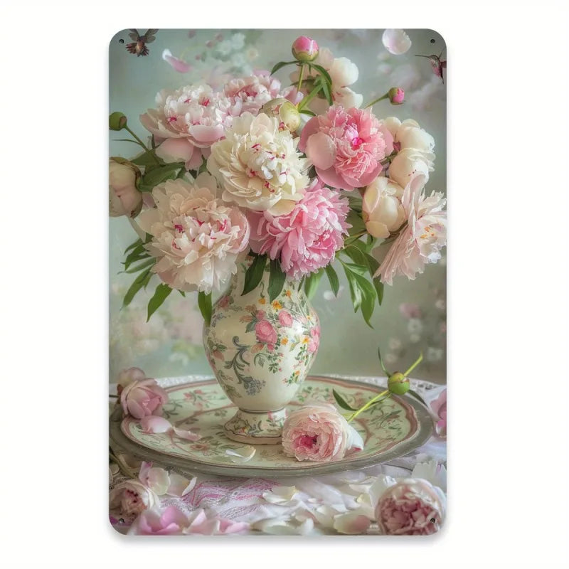 Country Style Vase Durable Iron Indoor Outdoor Wall Art