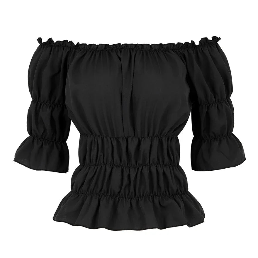 Peasant Off Shoulder Short Sleeves Shirt