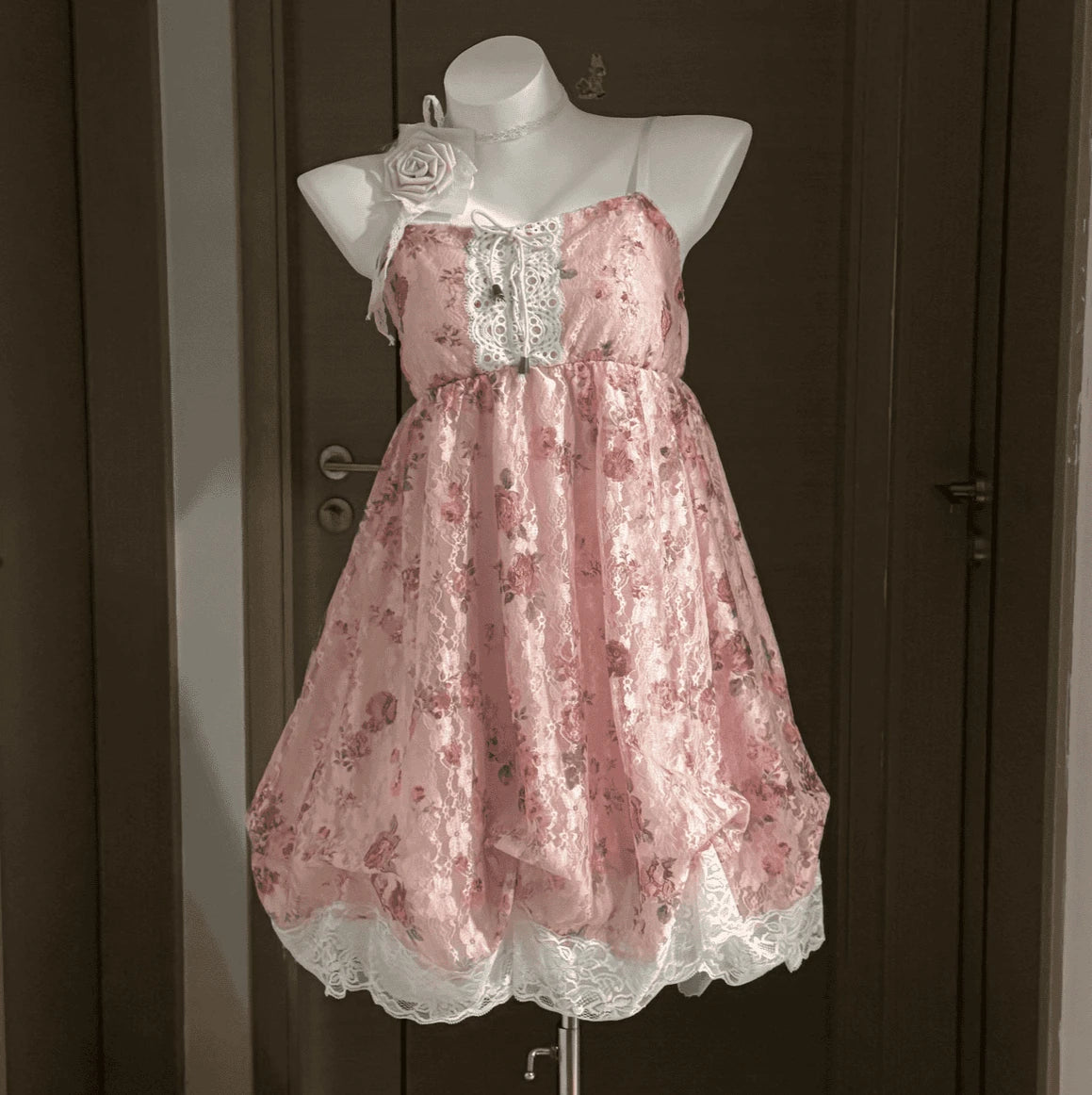2000s Gothic Vintage Mini Dress Women Sleeveless Strap Party Dress Evening Lace Retro Cltohing Japanese Y2k Black Chic Lolita