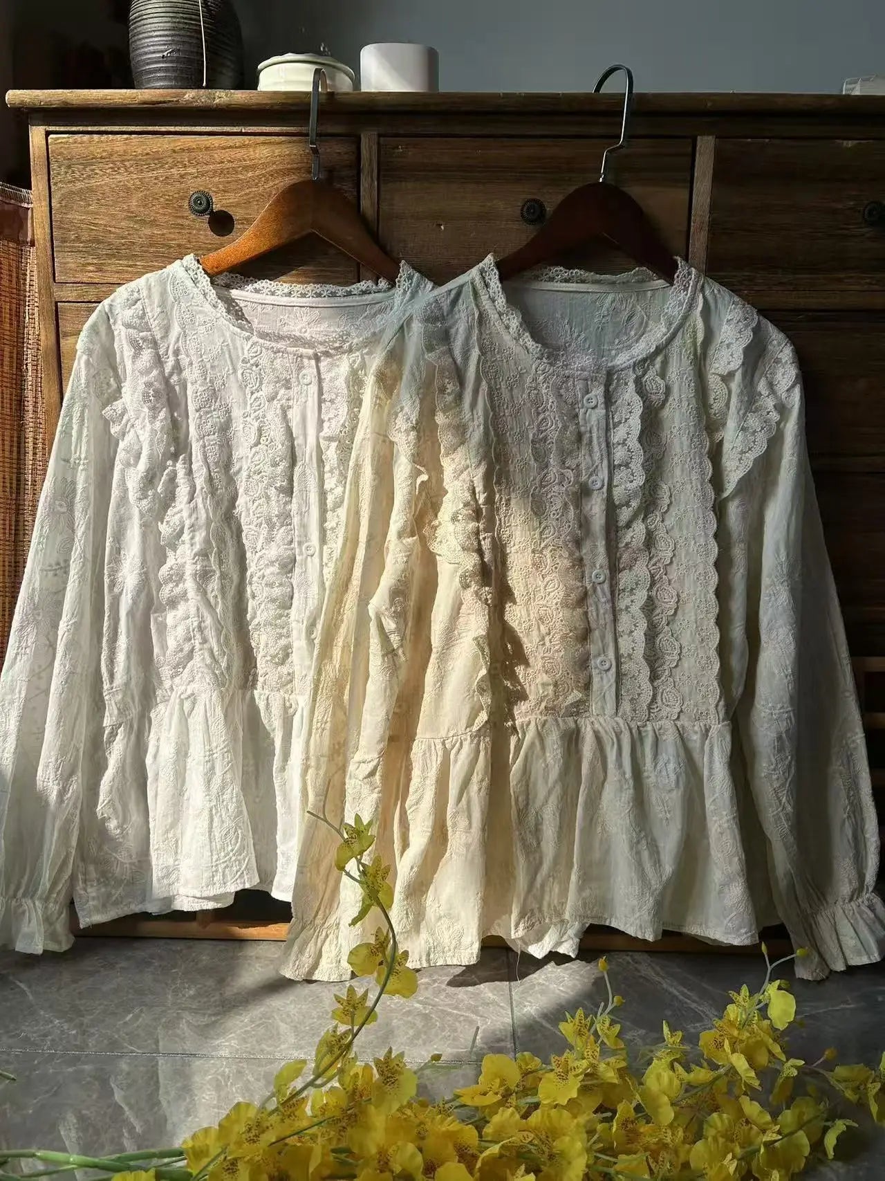 lace patchwork blouse