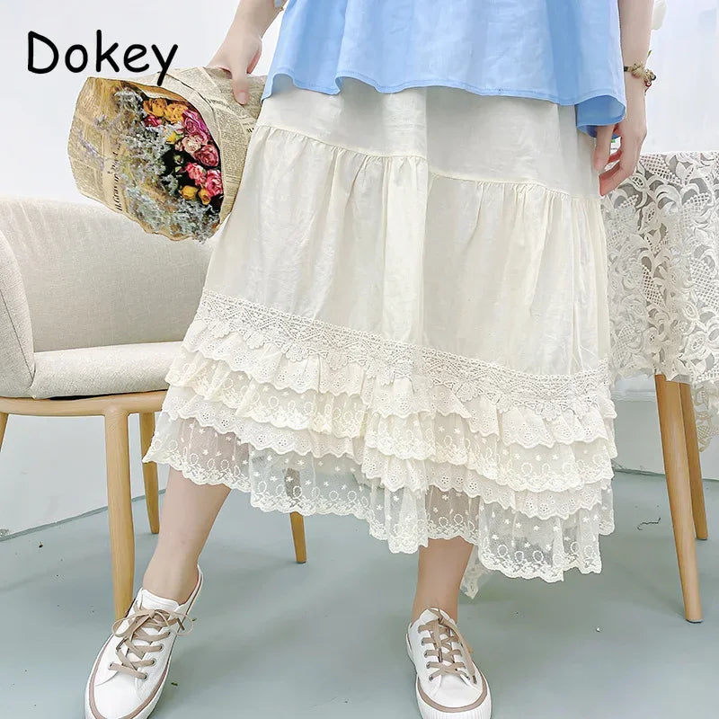 Lace Ruffled Skirt