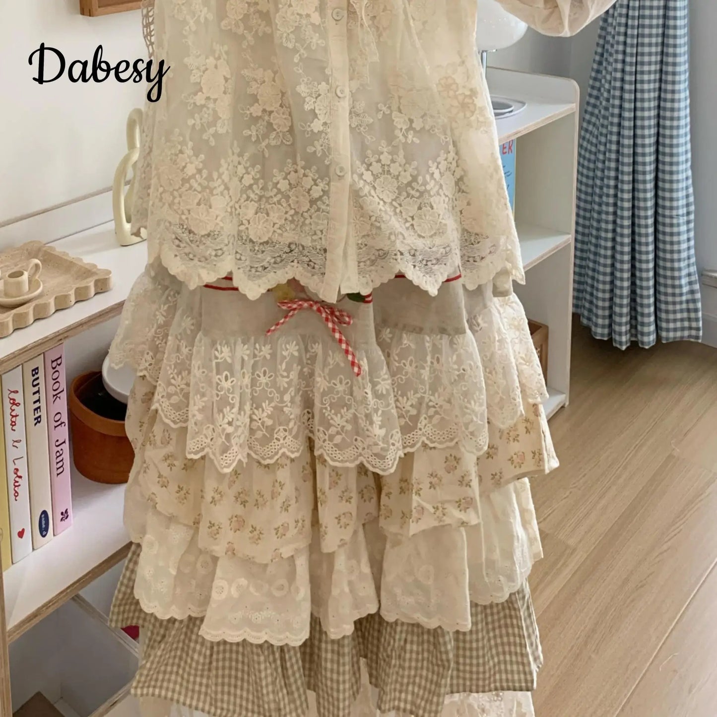 Vintage Kawaii Lolita Cake Long Skirt Women Sweet Japanese Style Lace Ruffled Patchwork High Waist Party Skirt Faldas Mujer Moda