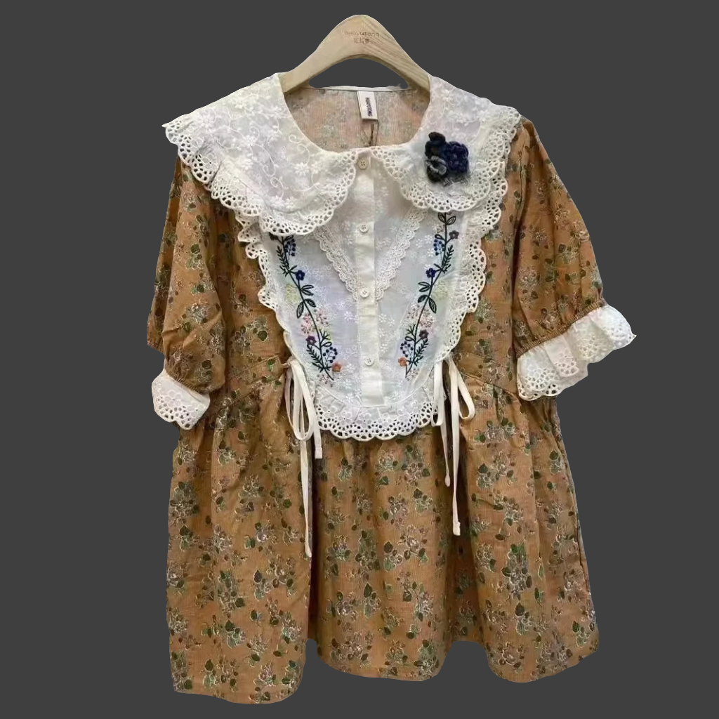 Flower Embroidery Blouse