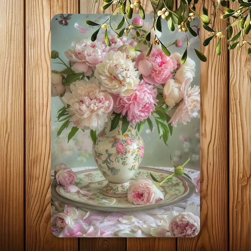 Country Style Vase Durable Iron Indoor Outdoor Wall Art