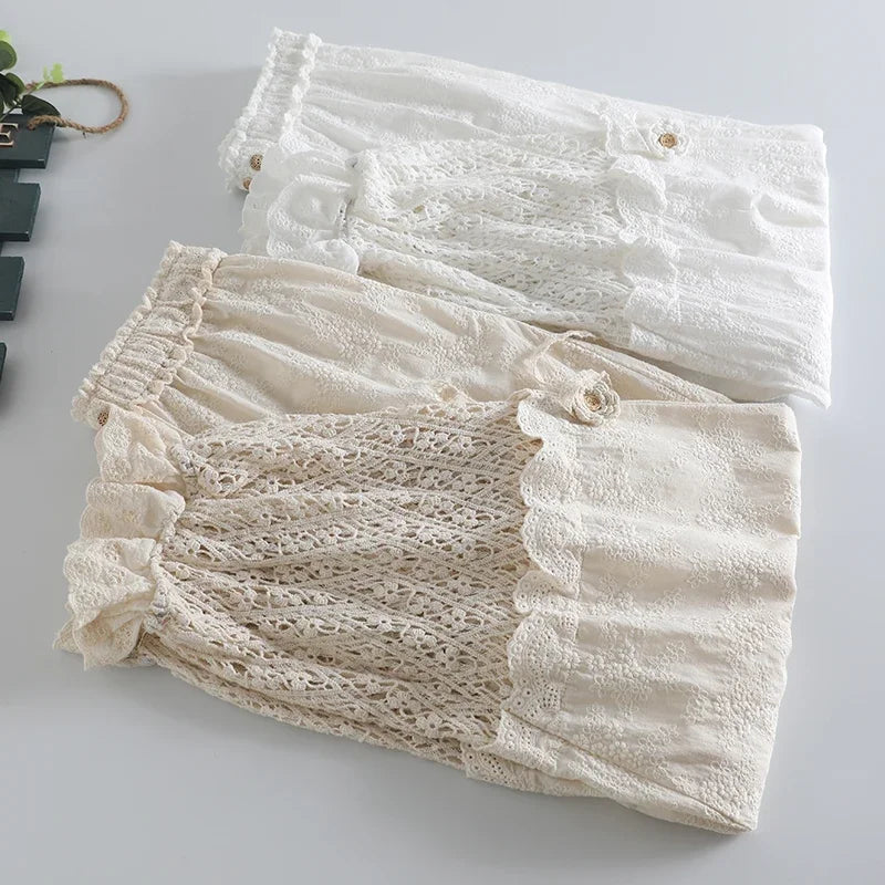 Ruffles Loose Cotton Pants
