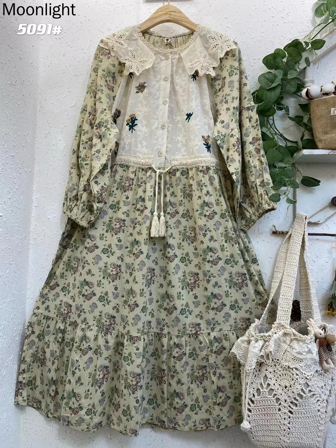 Vintage Flower Embroidered Dresses