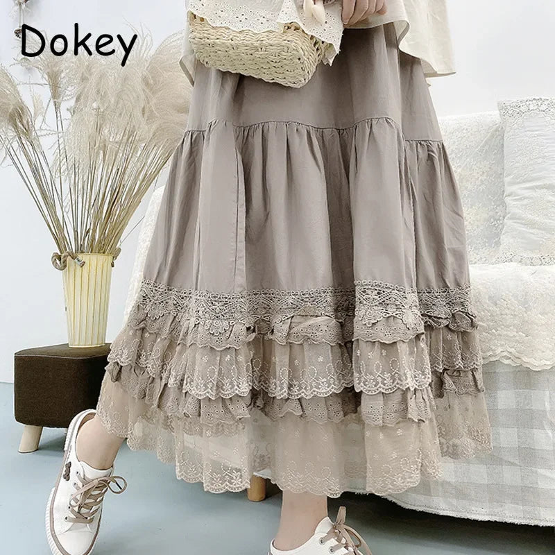 Lace Ruffled Skirt