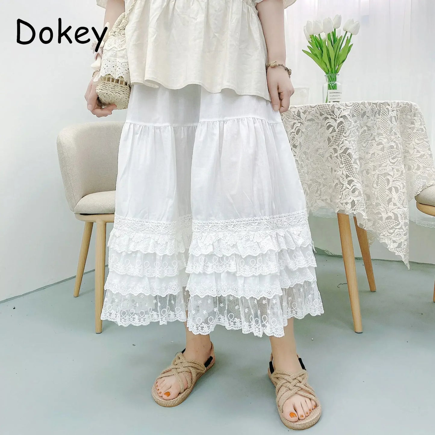 Lace Ruffled Skirt