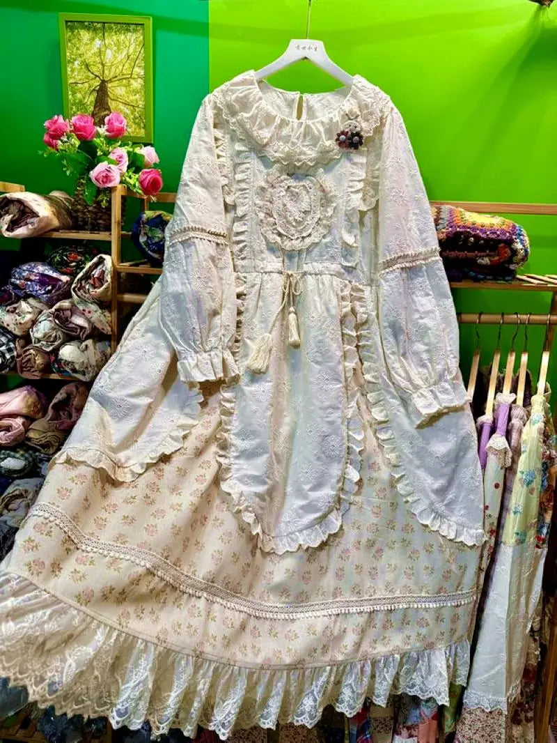 Shabby Chic White Evening Dress