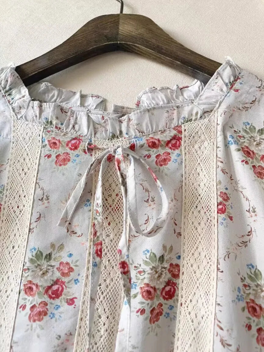 Sweet Floral Pullover Long Sleeved Dress