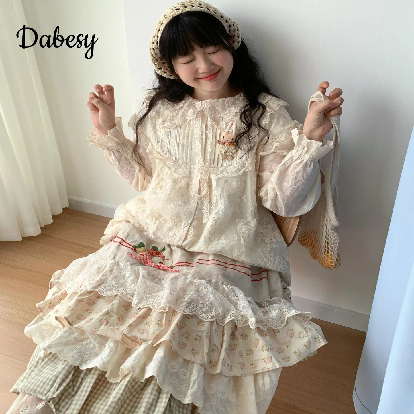 Vintage Kawaii Lolita Cake Long Skirt Women Sweet Japanese Style Lace Ruffled Patchwork High Waist Party Skirt Faldas Mujer Moda
