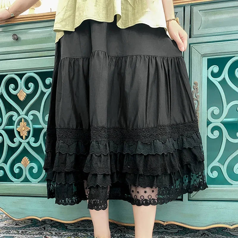 Lace Ruffled Skirt