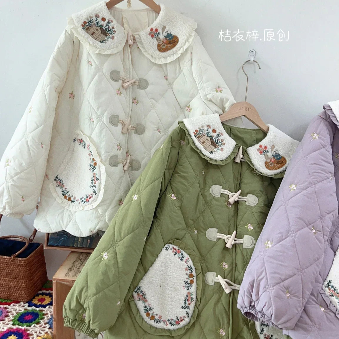 Embroidered Scalloped Coat