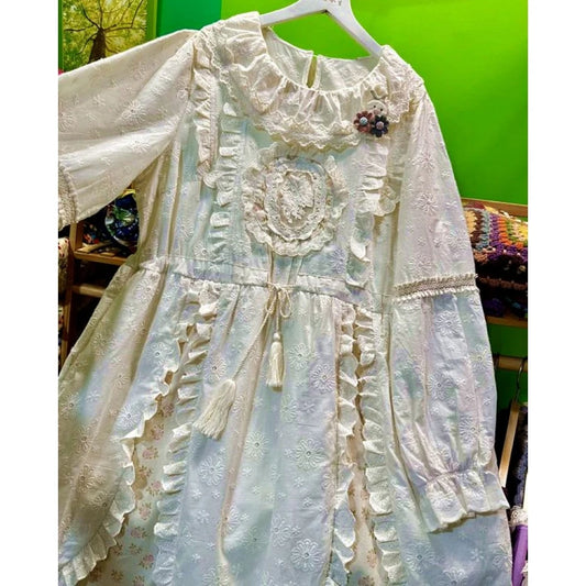 Shabby Chic White Evening Dress