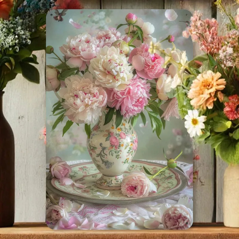 Country Style Vase  Durable Iron  Indoor Outdoor Wall Art