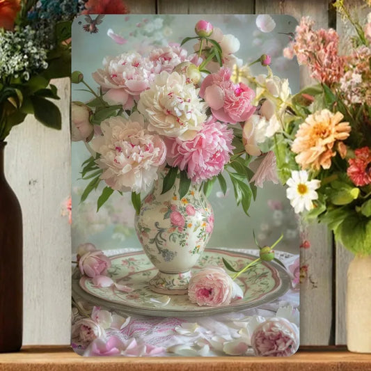 Country Style Vase  Durable Iron  Indoor Outdoor Wall Art