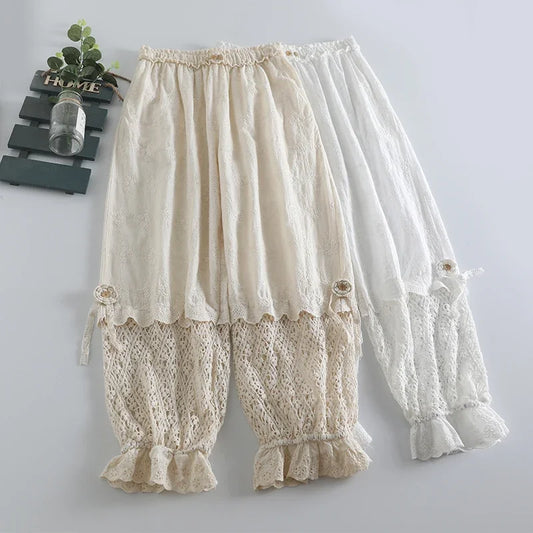 Ruffles  Loose Cotton Pants