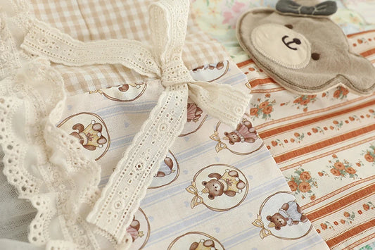 Bear Lace Patchwork A-Line  Skirt