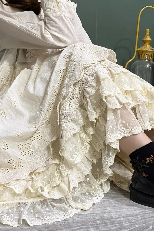Lace Ruffled Skirt