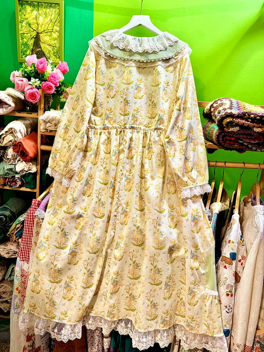 Retro Chic Lace Strawberry Long  Dress