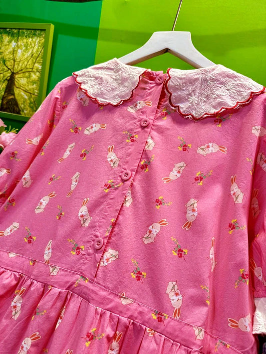 Cotton Sweet Lace Patchwork Plaid Summer Embroidery Long Dress for Women Vintage Cottagecore Lolita Kawaii Mori Girl Midi Dress