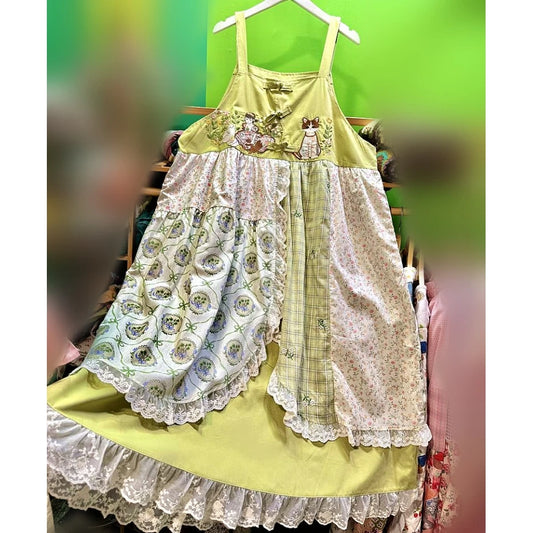 Patchwork Lace Sleeveless Long Dress