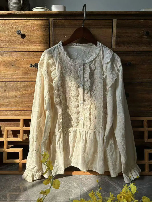 lace patchwork blouse